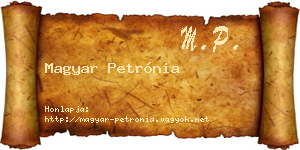 Magyar Petrónia névjegykártya